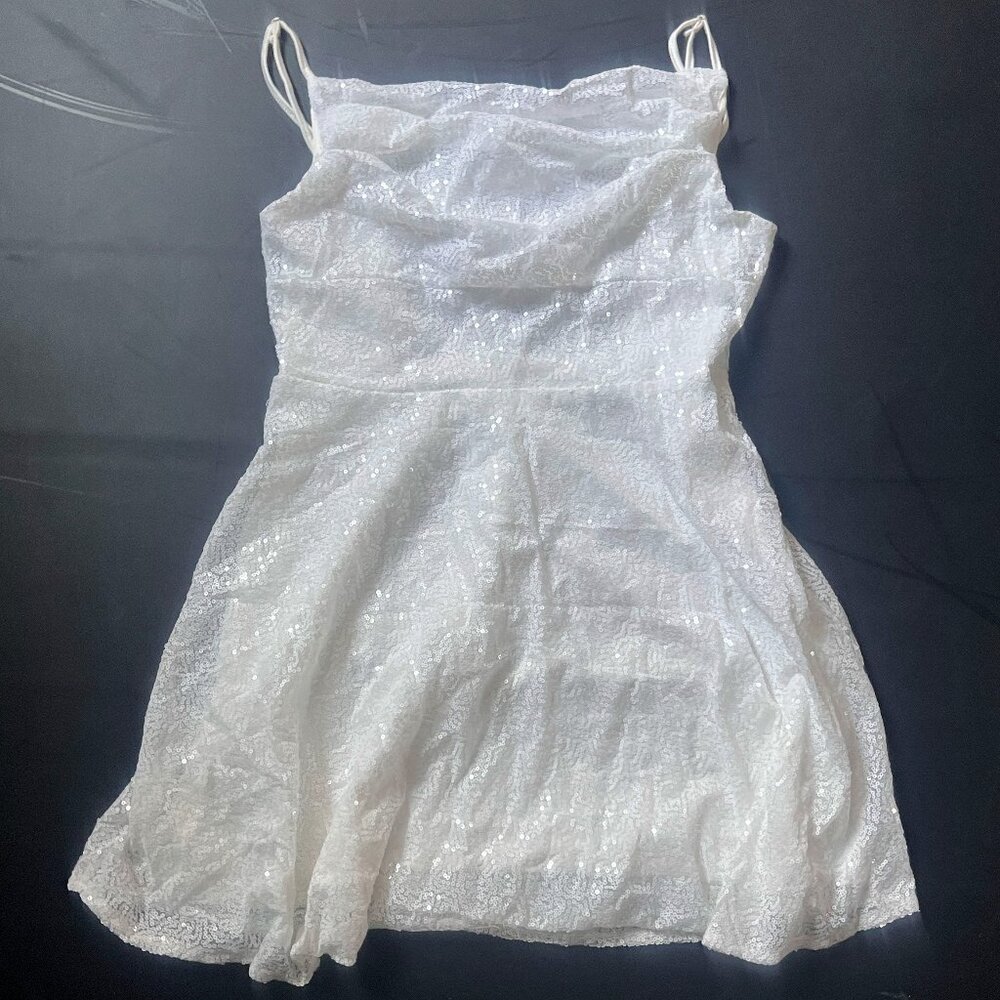 Short White Sequin Dress